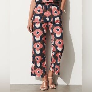 FIGUE Jolie Multi-Coloured Printed Patterned Straight-Leg Ankle Pants, Size S